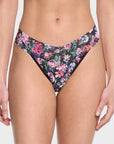 Dark Peonies Original Rise Thong