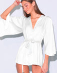 Angel Sleeve Robe in Creme