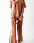 Miguelina Briar Rust Stripes Button Down Size: S, M Color: Rust Stripe at Petticoat Lane  Greenwich, CT