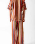 Miguelina Briar Rust Stripes Button Down Size: S, M Color: Rust Stripe at Petticoat Lane  Greenwich, CT