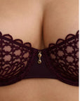 Eloge Du Desir Underwired Half-Cup Bra in Deep Berry