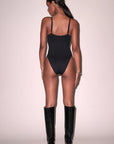 Le Stretch Micro U-Plunge Bodysuit in Black