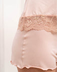 Modal Cami with Lace Trim and Short Set in Pink Sand
