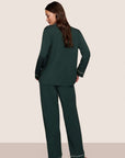 Gisele Long PJ Set in Pine/Ivory