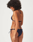 Navy Triangle Rope Bikini Top and Triangle Bottom Set