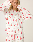 Red Cocktails Long Pajama Set