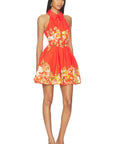 Hema Short Dress with Buckle in Orange