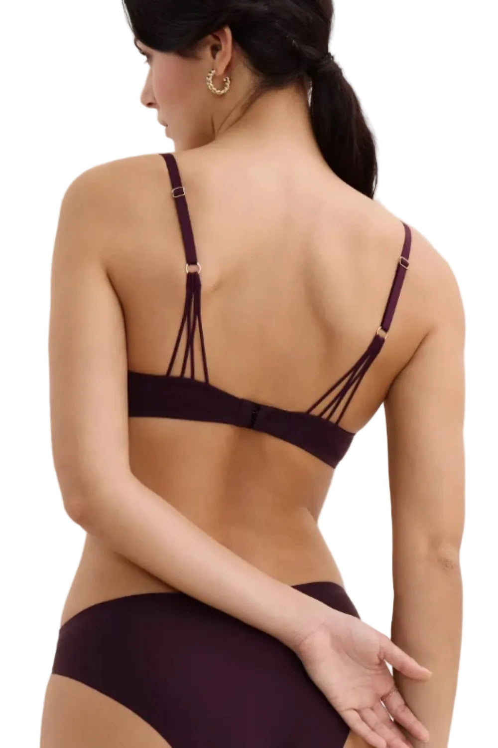 Eloge Du Desir Single Wire Triangle Bra in Deep Berry