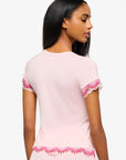 Amalia Cap Sleeve Tee and Short PJ Set in Pink Lily