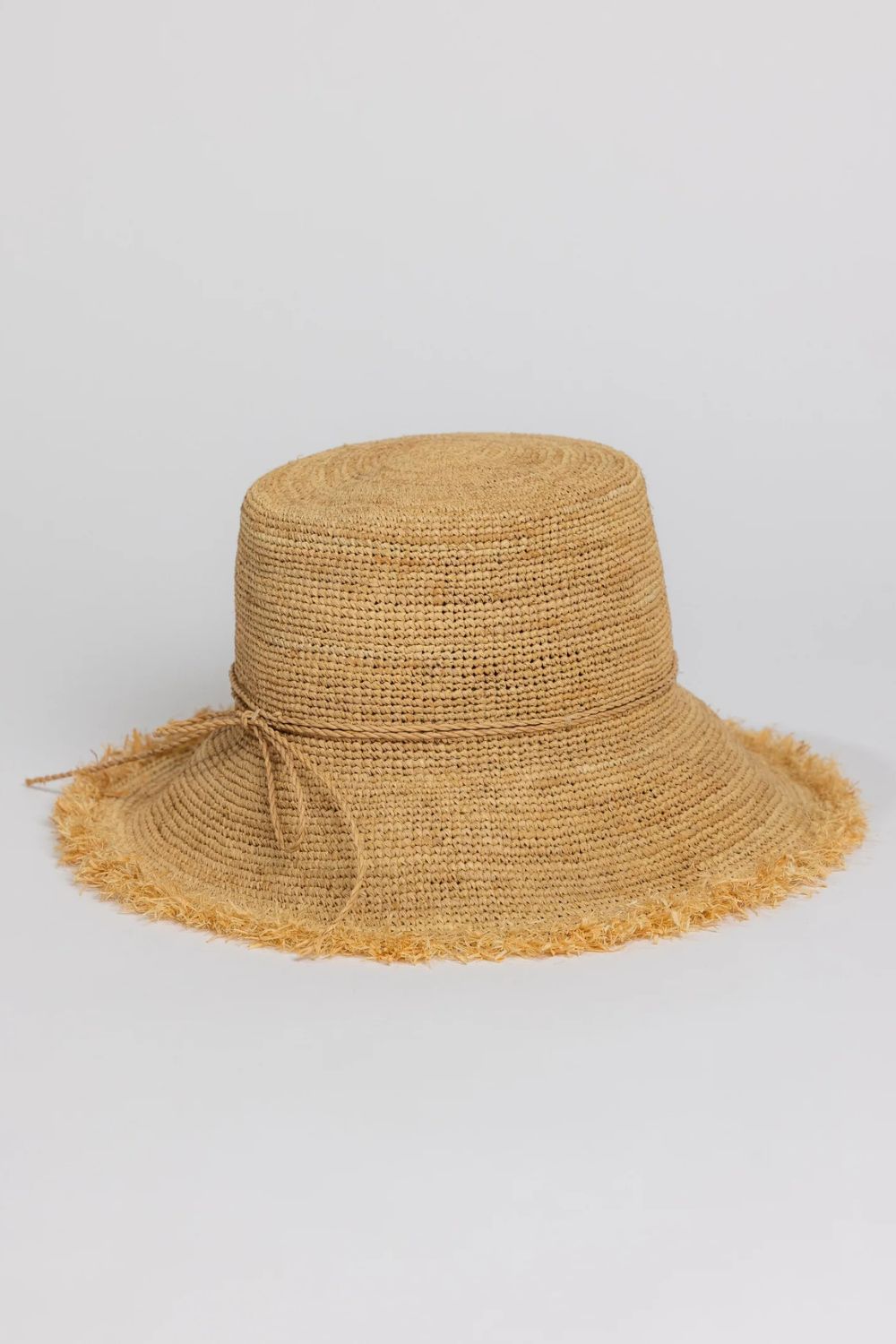 Packable Raffia Bucket Hat in Natural