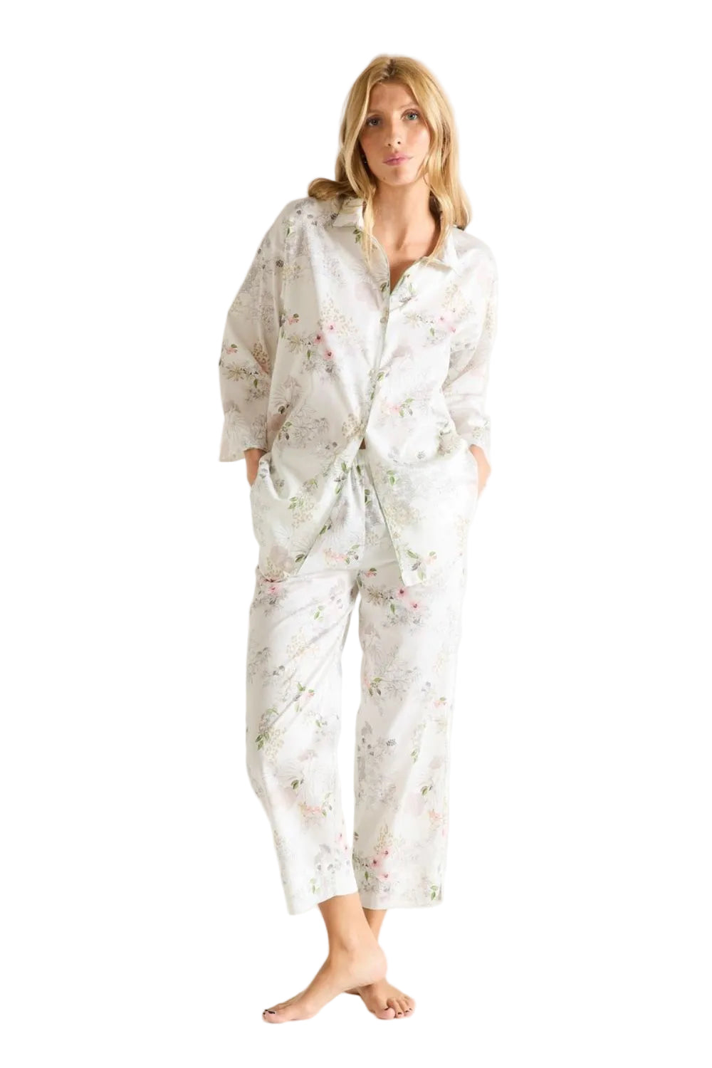 Essentiel Cropped Pj Set in Blanc Floral