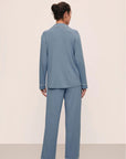 Gisele Long PJ Set in Faded Denim/Ivory