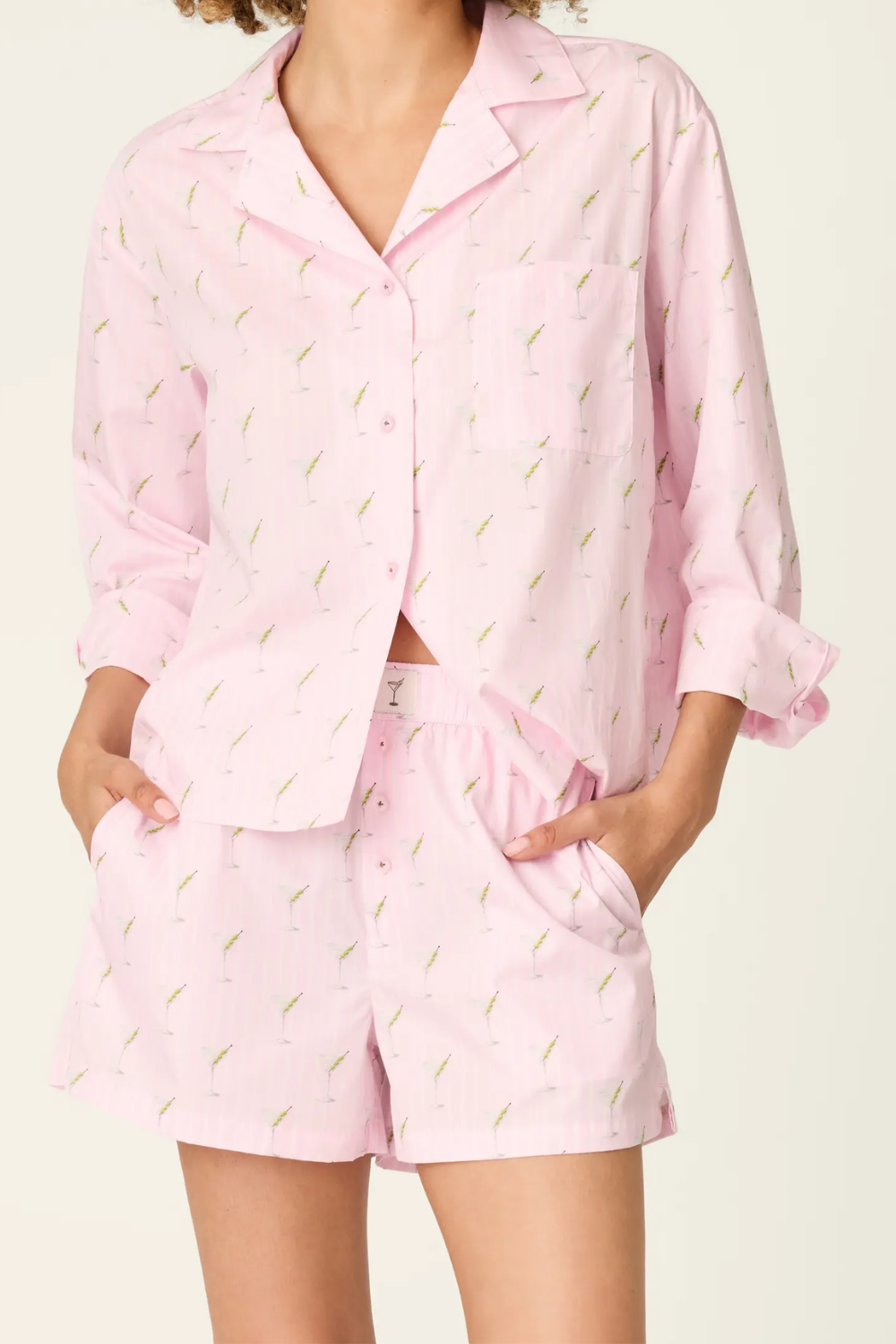 After Party PJ Shorts in Pink Pearl