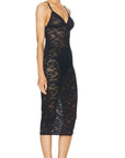 Le Stretch Lace Slip Dress in Black