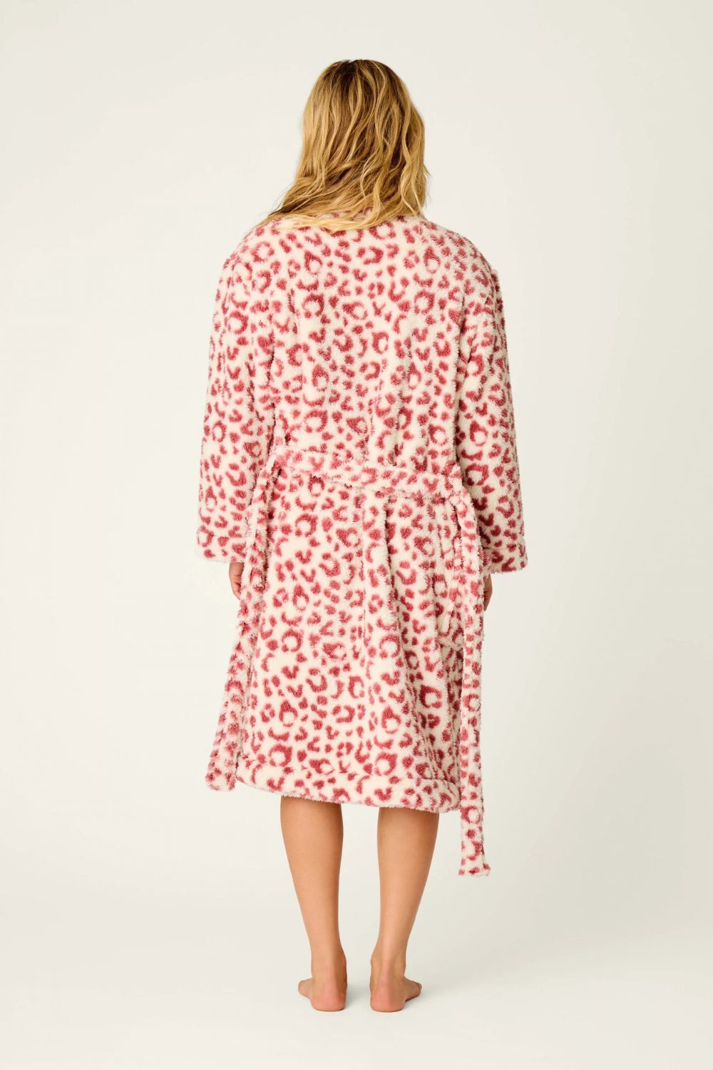 Let's Get Cozy Leopard Robe in Deep Wine