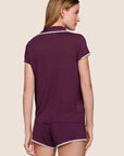 Frida Shortie PJ Set in Plum/Ivory