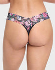 Dark Peonies Low Rise Thong