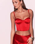 Cropped Hamptons Bustier in Rouge