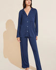 Gisele Ribbed Long PJ Set in Navy