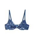 Lily Embroidery Demi Bra in Denim