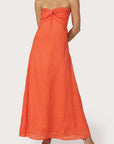 Melody Maxi Linen Dress in Salsa