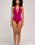 Ithaca Ring Halterneck One-Piece Swimsuit in Pink