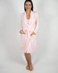 Cannes Pinstripe Robe in Pink Dogwood