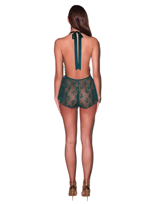 Untie Me Playsuit in Crystal Teal