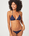 Navy Triangle Rope Bikini Top and Triangle Bottom Set