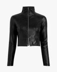 Faux Leather Cropped Biker Jacket