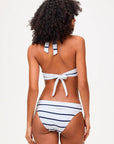 Nautical Stripe U Bar Top with Fold over Bottom Bikini Set