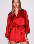 Angel Sleeve Robe in Rouge