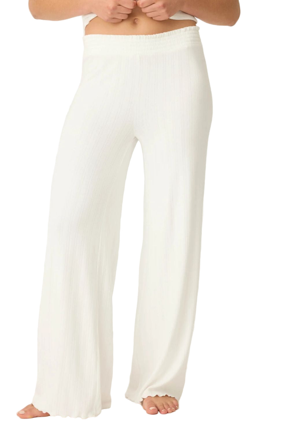 Pointelle Long PJ Set in Ivory