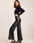 Faux Leather Wide Leg Pant