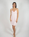 Cannes Pinstripe Chemise in Pink Dogwood