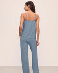 Gisele Cami/Pant PJ Set in Faded Denim/Ivory