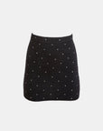 Rhinestone Knit Mini Skirt in Black