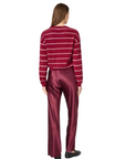 Benning Cashmere Cardigan in Plum Stripe