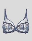 Intrigue Plunging Underwire in Cinder Blue