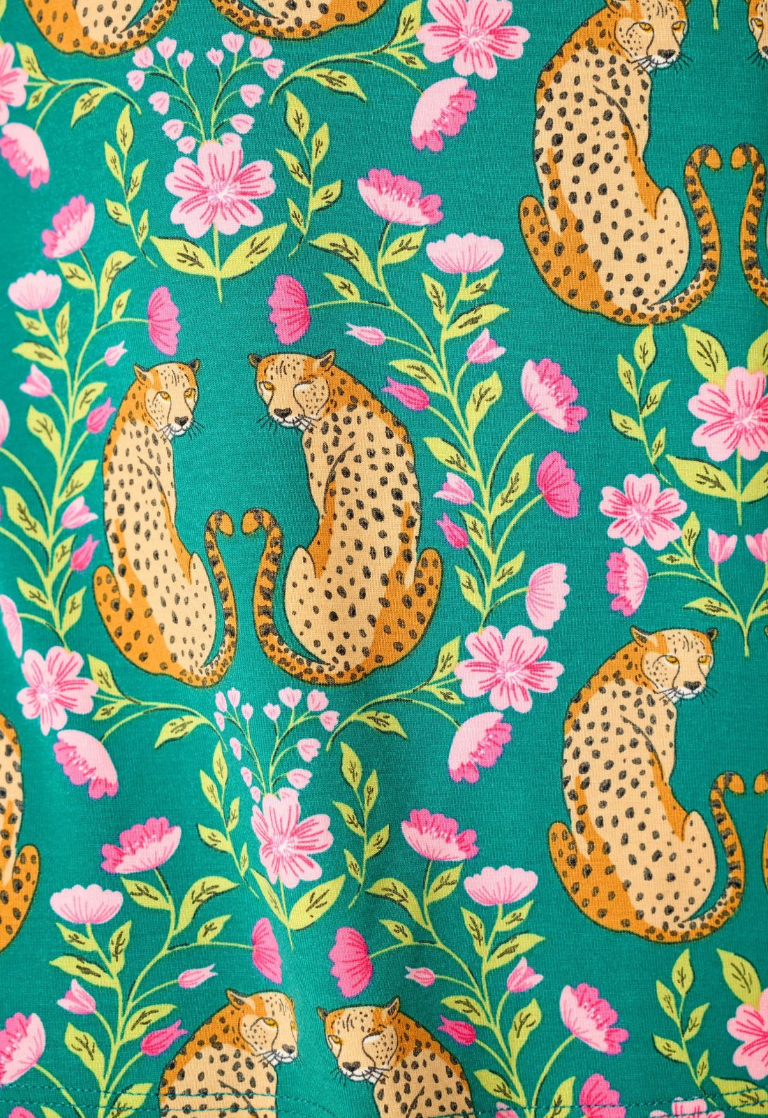 Green and Pink Cheetah Cami and Short PJ Set