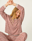 Long Sleeve and Pants Leopard Boyfriend Boxer Set