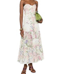 Long Dress Danny in Cream Botanic