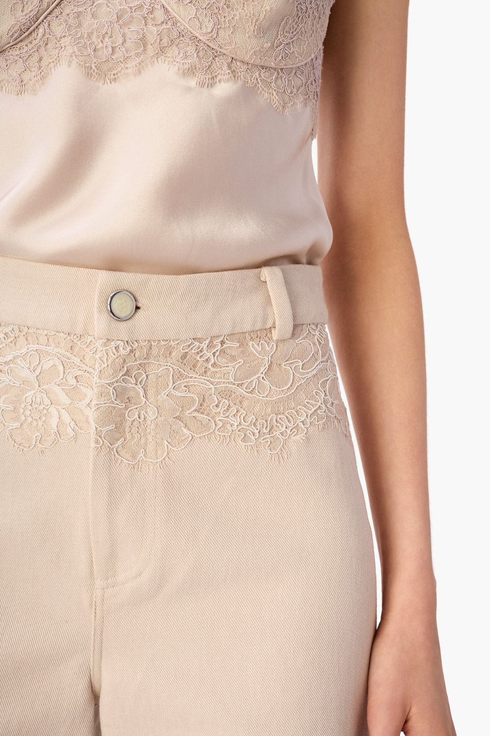 Natali Bull Denim Pant in Oat