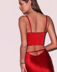 Cropped Hamptons Bustier in Rouge