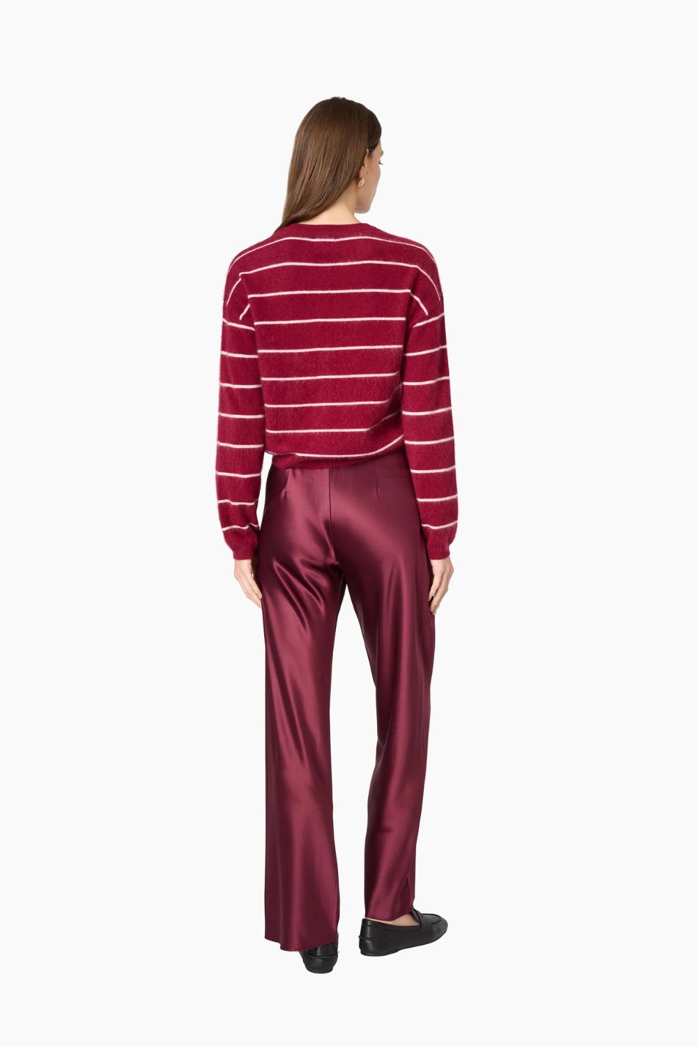 Benning Cashmere Cardigan in Plum Stripe