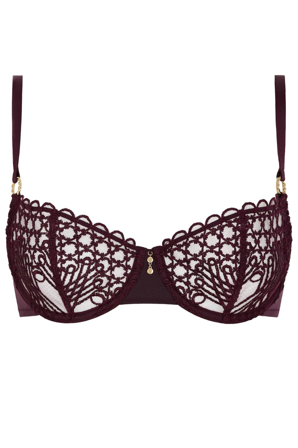 Eloge Du Desir Underwired Half-Cup Bra in Deep Berry