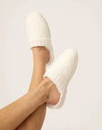 Cable Crew Slide Slippers in Ivory