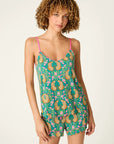 Green and Pink Cheetah Cami and Short PJ Set