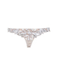 Foil Lily Embroidery Thong in Platinum