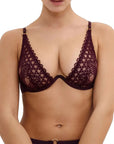 Eloge Du Desir Single Wire Triangle Bra in Deep Berry